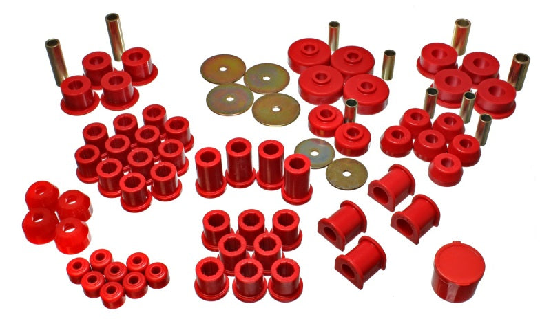 Energy Suspension 79-85 Toyota 4WD Pickup (Except T-100 & Tundra) Red Hyper-Flex Master Bushing Set - eliteracefab.com