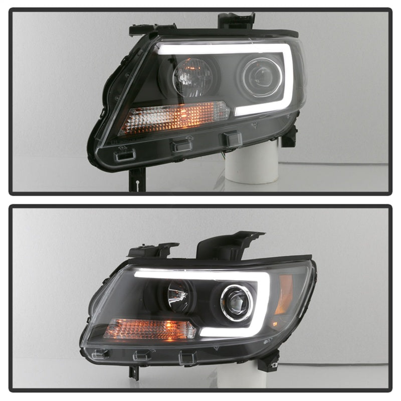 Spyder 15-17 Chevy Colorado Projector Headlights - Light Bar LED - Black (PRO-YD-CCO15-LBDRL-BK) - eliteracefab.com