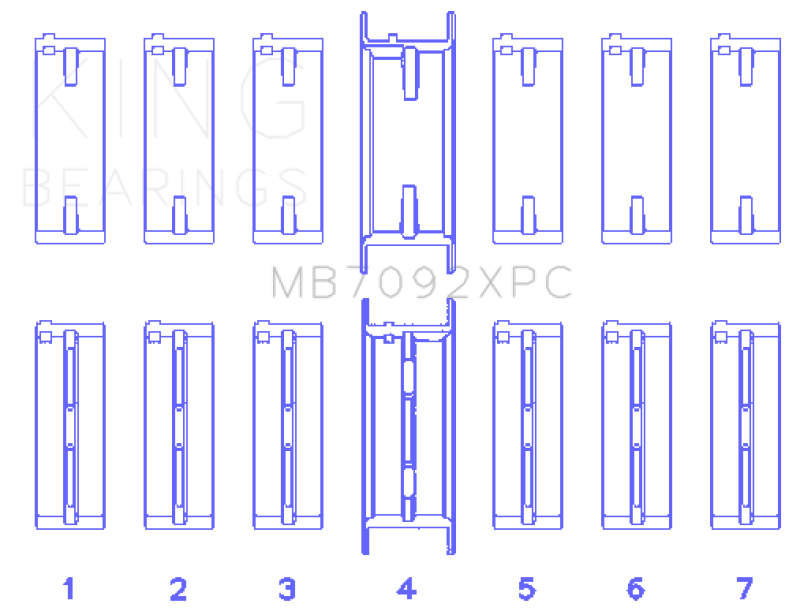 King Nissan RB26DETT 24V (Size .026) XP Coated Tri Metal Main Bearing Set