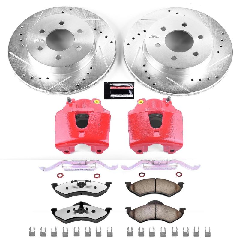 Power Stop 00-02 Dodge Dakota Front Z36 Truck & Tow Brake Kit w/Calipers - eliteracefab.com