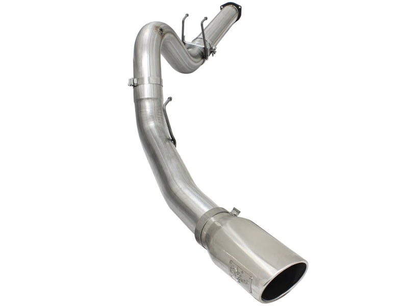 aFe MACHForce XP Exhaust 5in DPF-Back SS Exh 2015 Ford Turbo Diesel V8 6.7L Polished Tip - eliteracefab.com