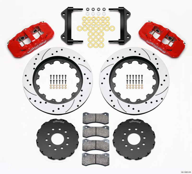 Wilwood AERO6 Front Hat Kit 15.00 Drilled Red 97-04 Corvette C5/Z06 05-13 C6 Wilwood