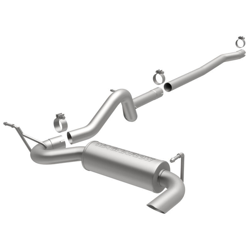 MagnaFlow 12-14 Jeep Wrangler 4dr Single Straight Rear P/S Exit Stainless C/B Performance Exhaust Magnaflow