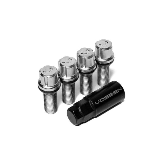 Vossen 30mm Lock Bolt - 14x1.25 - 17mm Hex - Cone Seat - Silver (Set of 4)- LUG-BL1425-30-CH