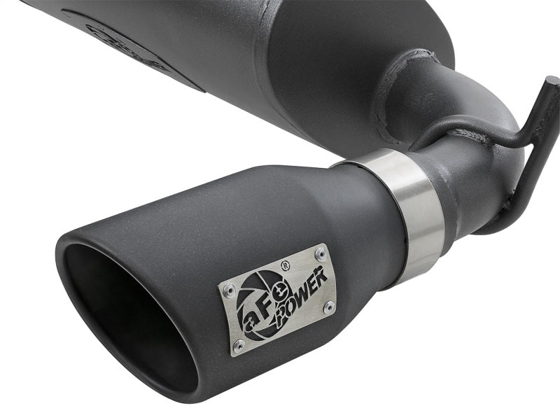 aFe Rebel Series 2.5in 409 SS Cat-Back Exhaust w/ Black Tips 2007+ Jeep Wrangler (JK) V6 3.6L/3.8L - eliteracefab.com