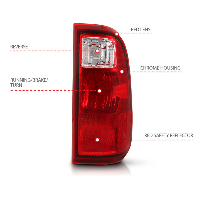 ANZO 2008-2016 Ford F-250 Taillight Red/Clear Lens (OE Replacement) - eliteracefab.com