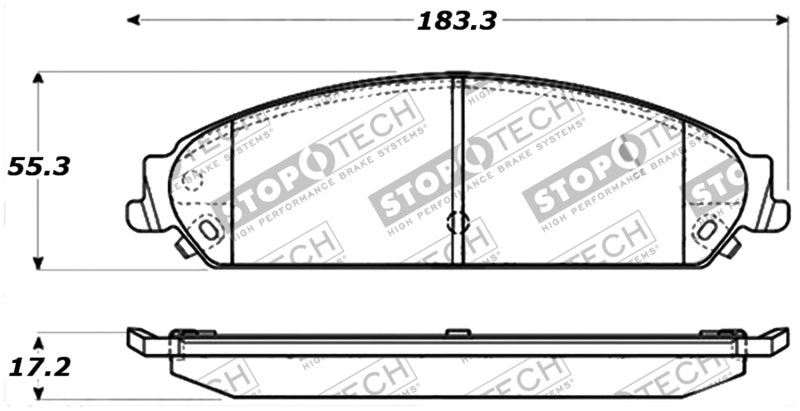 STOPTECH 06-10 DODGE CHARGER R/T SPORT PERFORMANCE FRONT BRAKE PADS, 309.10580 - eliteracefab.com