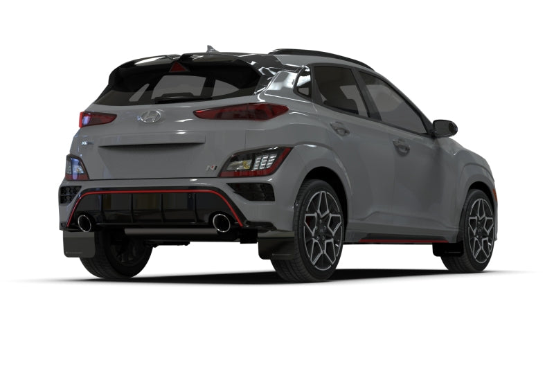 Rally Armor 2022 Hyundai Kona N Black UR Mud Flap w/ Red Logo - eliteracefab.com