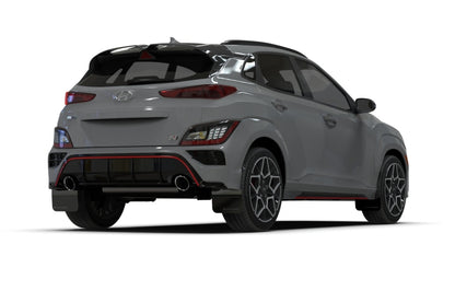 Rally Armor 2022 Hyundai Kona N Black UR Mud Flap w/ White Logo - eliteracefab.com