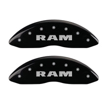 Load image into Gallery viewer, MGP 4 Caliper Covers Engraved Front RAM Engraved Rear RAMHEAD Black finish silver ch MGP