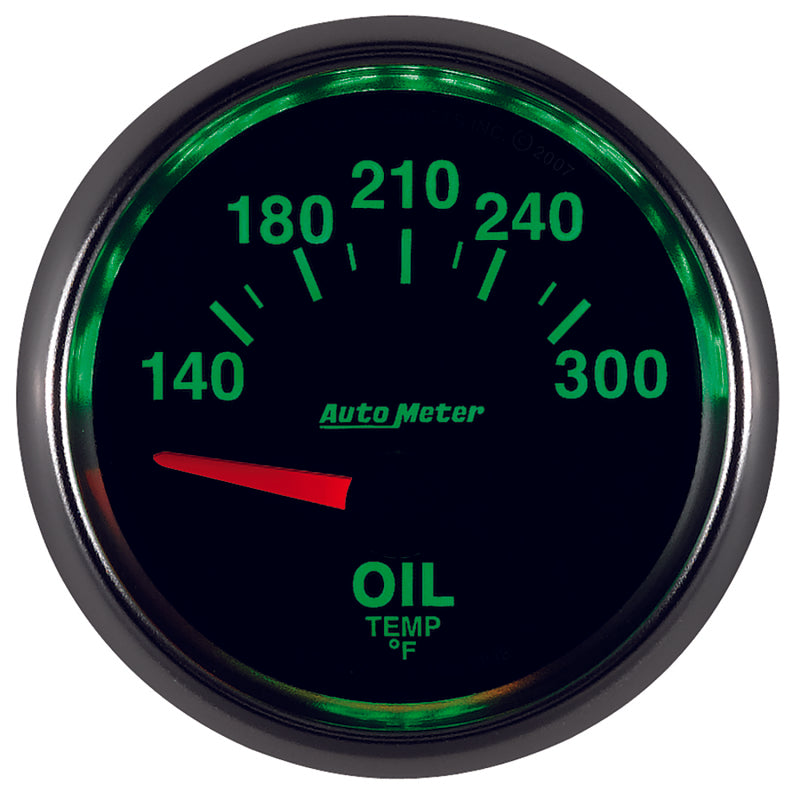 Autometer GS 52mm 140-300 Deg F Short Sweep Electronic Oil Temperature Gauge 3848