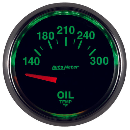 Autometer GS 52mm 140-300 Deg F Short Sweep Electronic Oil Temperature Gauge 3848