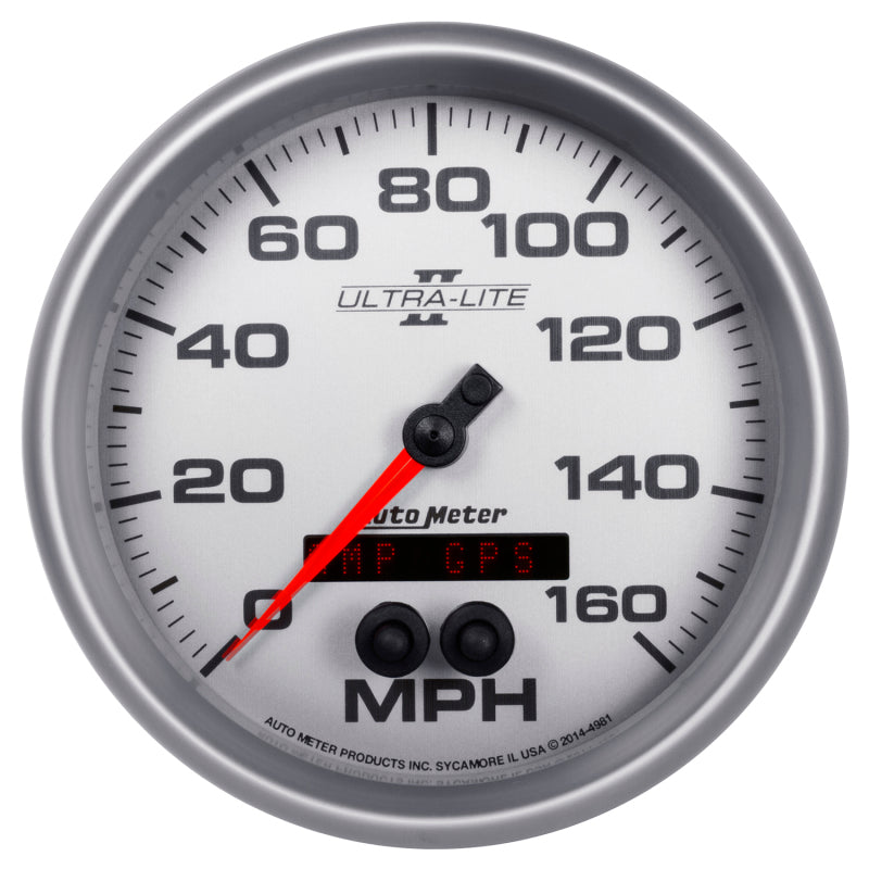 Autometer Ultra-Lite II 5in 0-140MPH In-Dash Electronic GPS Programmable Speedometer 4981