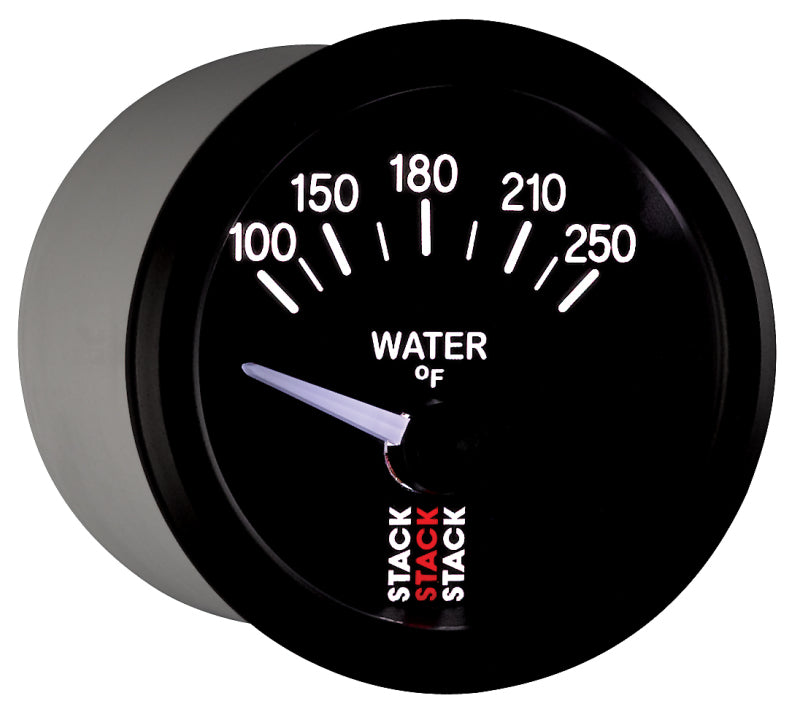 Autometer Stack 52mm 100-250 Deg F 1/8in NPTF Electric Water Temp Gauge - Black ST3208