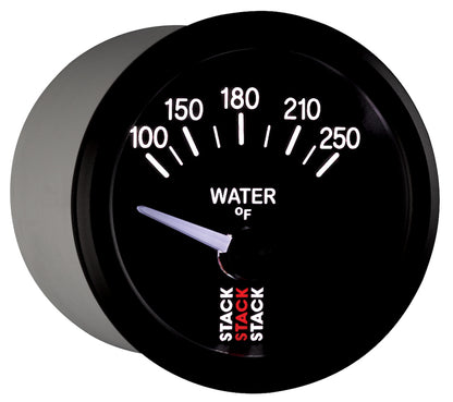 Autometer Stack 52mm 100-250 Deg F 1/8in NPTF Electric Water Temp Gauge - Black ST3208