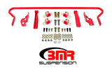 BMR 2005 - 2014 Mustang Rear Hollow 25mm Adj. Sway Bar Kit w/ Bushings - Red SB042R