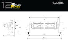 Load image into Gallery viewer, Diode Dynamics 12 In LED Light Bar Single Row Straight - Amber Flood Each Stage Series