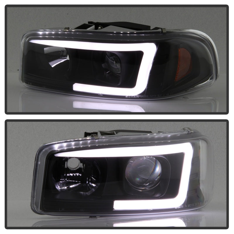 Spyder GMC Sierra 1500/2500/3500 99-06 V2 Projector Headlights - DRL - Black PRO-YD-CDE00V2-LB-BK - eliteracefab.com