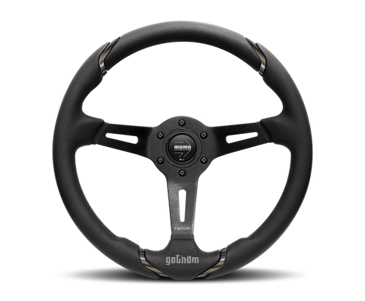 Momo Gotham Steering Wheel 350 mm - Black Leather/Black Spokes MOMO