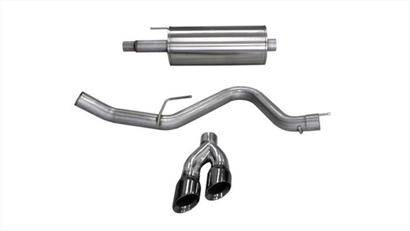 Corsa 2015 Ford F-150 5.0L V8 (Super Crew Cab) Black Sport Single Side Dual 4in Tips CB Exhaust - eliteracefab.com