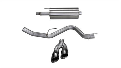 Corsa 2015 Ford F-150 5.0L V8 (Super Crew Cab) Black Sport Single Side Dual 4in Tips CB Exhaust - eliteracefab.com