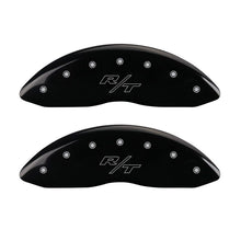 Load image into Gallery viewer, MGP 4 Caliper Covers Engraved Front &amp; Rear Vintage Style/RT Black finish silver ch MGP