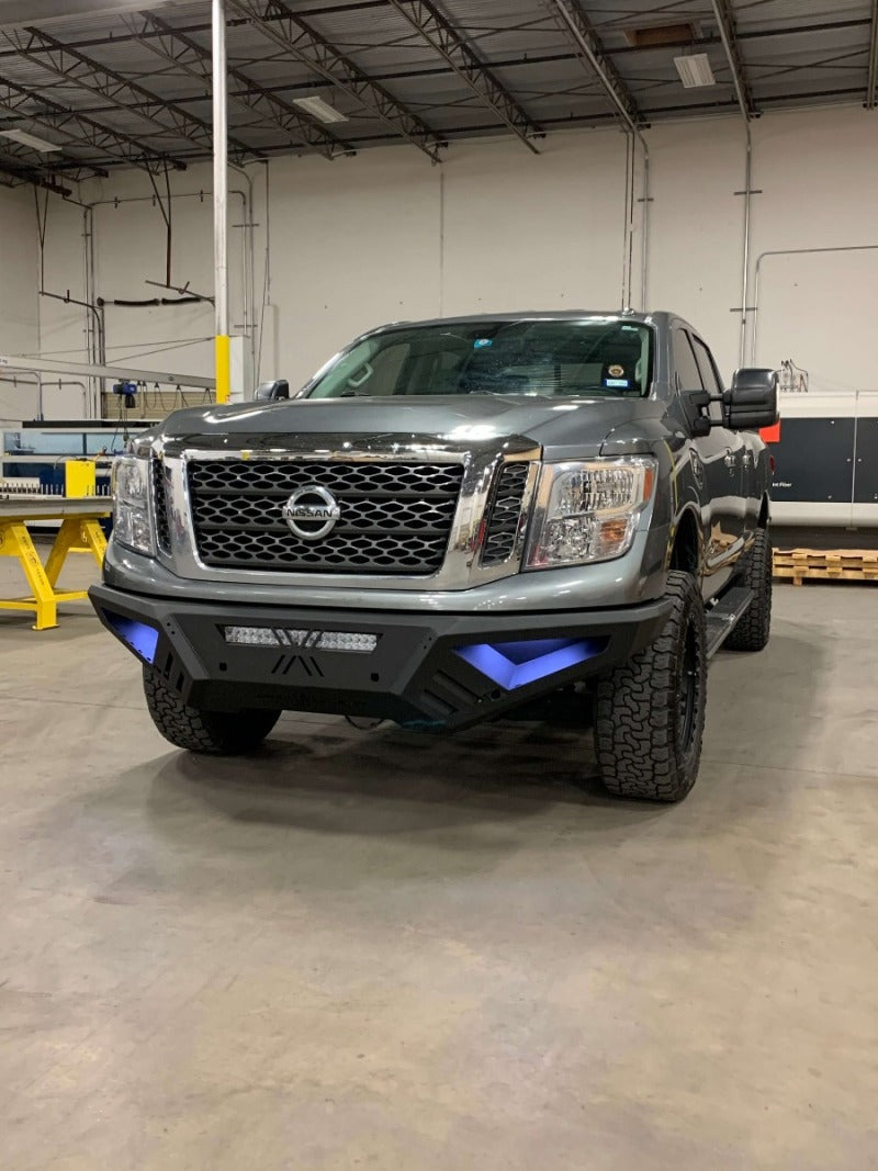 Road Armor 16-19 Nissan Titan XD SPARTAN Rear Bumper - Tex Blk Road Armor