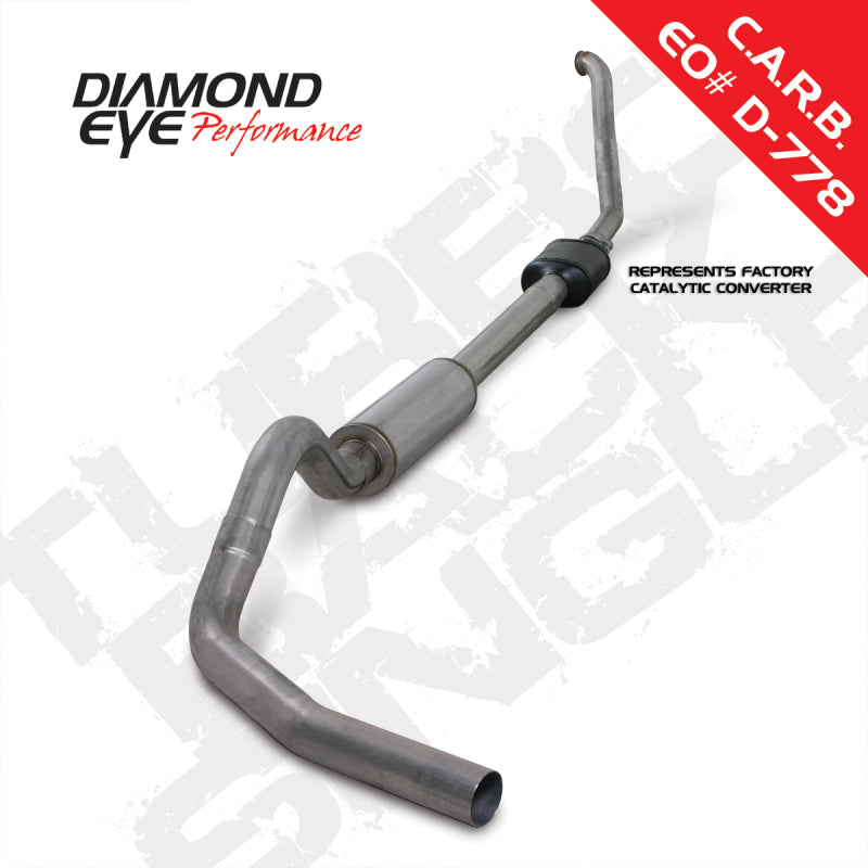 Diamond Eye KIT 4in TB SGL SS: 94-97 FORD 7.3L F250/F350 PWRSTROKE NFS W/ CARB EQUIV STDS Diamond Eye Performance