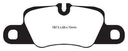 EBC 12-15 Porsche 911 (991) (Cast Iron Rotor only) 3.8 Carrera S Redstuff Rear Brake Pads - eliteracefab.com