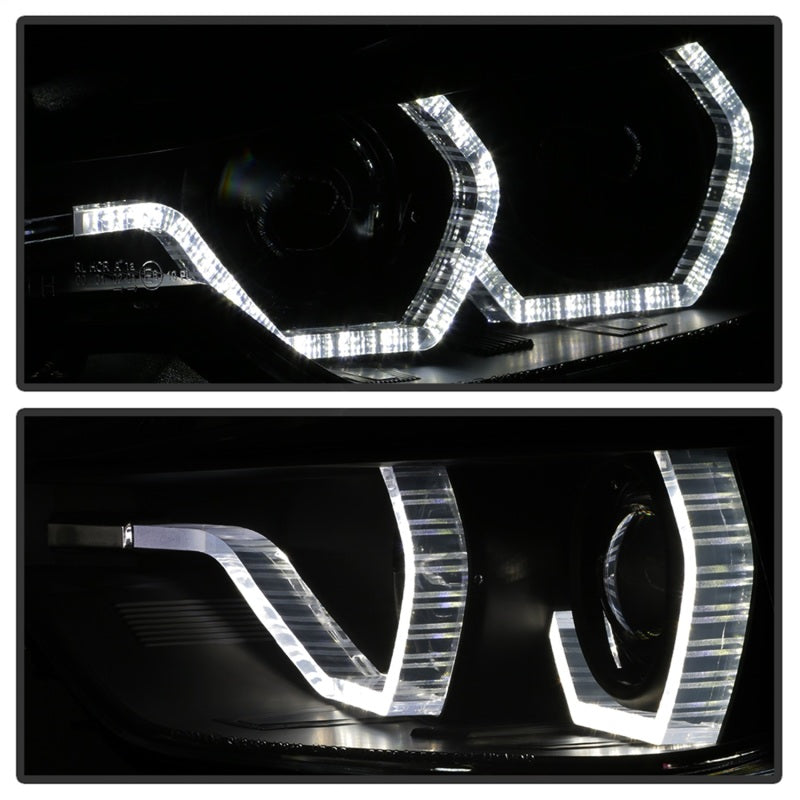 Spyder 12-14 BMW F30 3 Series 4DR Projector Headlights - LED DRL - Blk Smoke PRO-YD-BMWF3012-DRL-BSM - eliteracefab.com