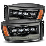 06-09 Dodge Ram NOVA-Series LED Projector Headlights Alpha-Black AlphaRex