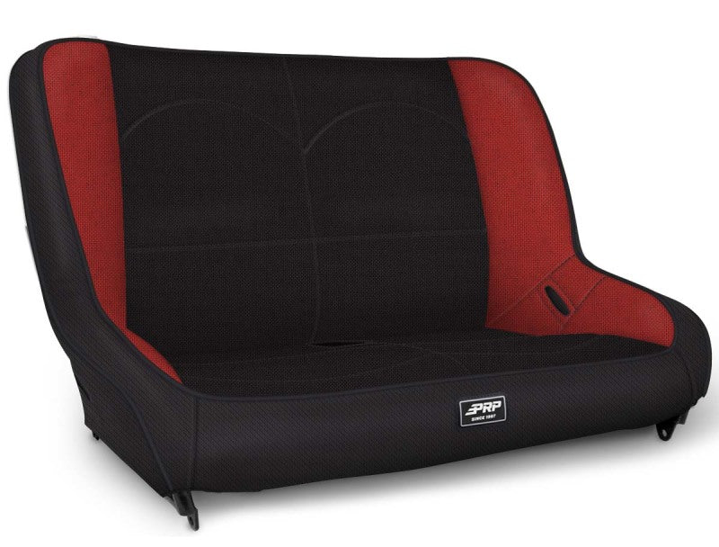 PRP Jeep TJ/LJ/JK Low Back Rear Bench - Black/Red A3610-39-72