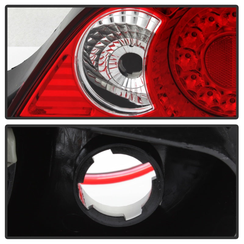 Spyder Acura RSX 02-04 LED Tail Lights Red Clear ALT-YD-ARSX02-LED-RC - eliteracefab.com