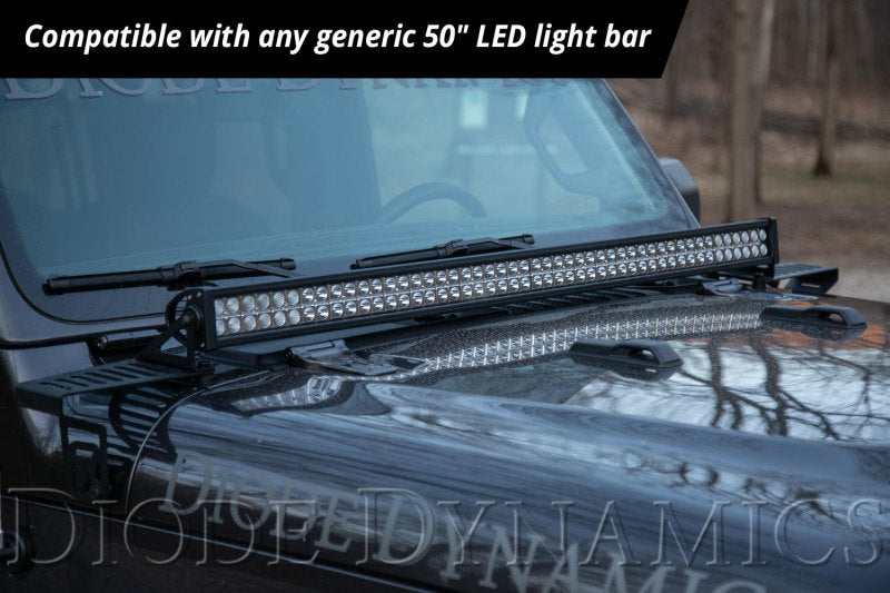 Diode Dynamics 18-21 Jeep JL Wrangler/Gladiator SS50 Hood LED Light Bar Kit - Amber Combo Diode Dynamics