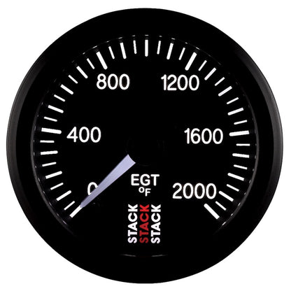 Autometer Stack 52mm 0-2000 Deg F Pro Stepper Motor Exhaust Gas Temp Gauge - Black ST3314