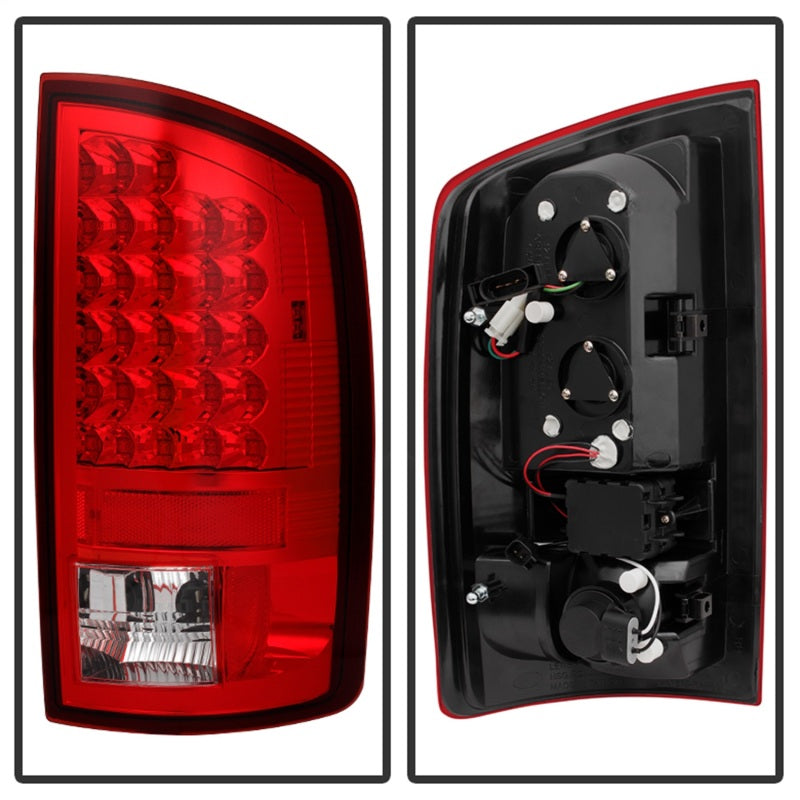 Spyder Dodge Ram 07-08 1500/Ram 07-09 2500/3500 LED Tail Lights Red Clear ALT-YD-DRAM06-LED-RC - eliteracefab.com