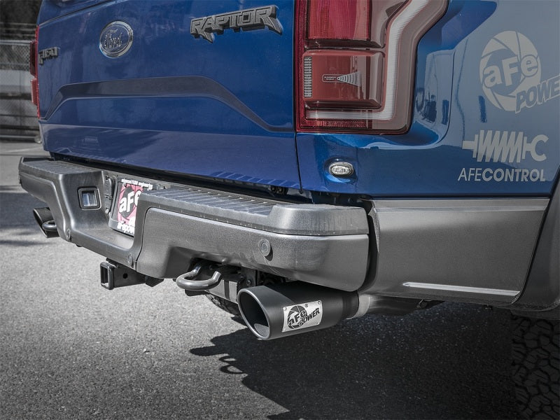 aFe MACH Force-Xp 3in to 3-1/2in 304 SS Cat-Back Exhaust w/Black Tip 17-18 Ford F-150 Raptor V6 3.5L aFe