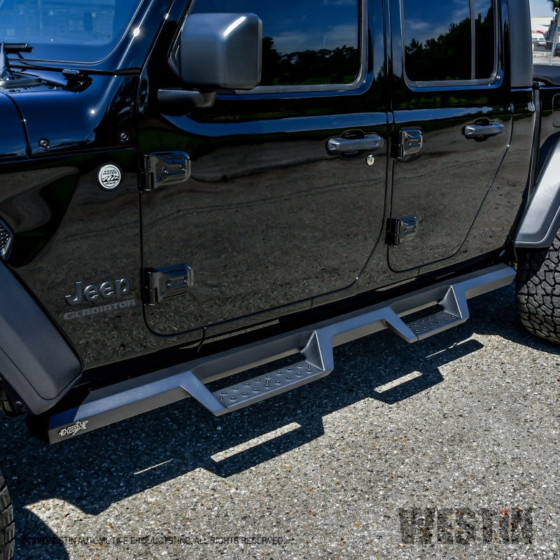 Westin 2020 Jeep Gladiator HDX Drop Nerf Step Bars - Textured Black - eliteracefab.com