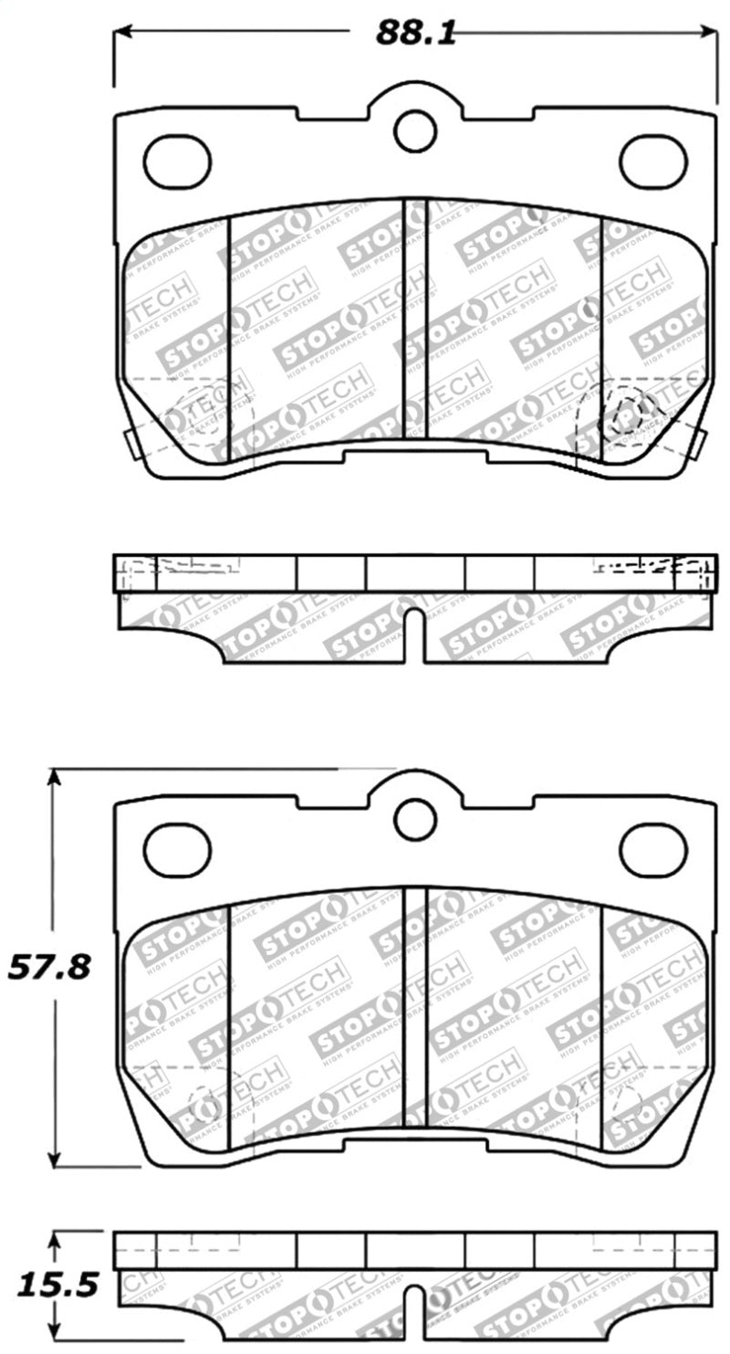 StopTech Performance 06 Lexus GS300/430 / 07-08 GS350 / 06-08 IS250/350 Rear Brake Pads - eliteracefab.com