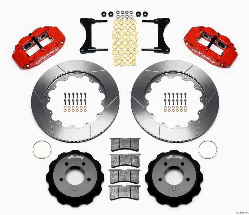 Wilwood Narrow Superlite 6R Front Hat Kit 14.00in Red 93-96 Mazda RX7 Wilwood