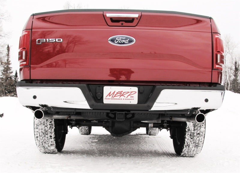 MBRP 2015 Ford F-150 5.0L 3in Cat Back Dual Split Rear Exit T409 Exhaust System - eliteracefab.com