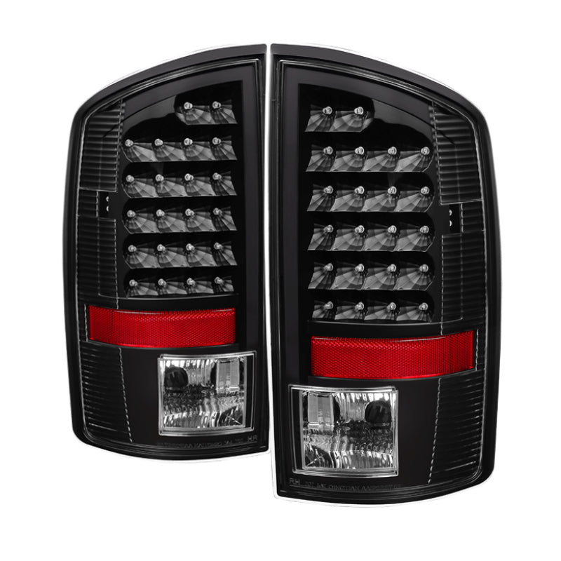 Xtune Dodge Ram 07-08 1500 / Ram 07-09 2500/3500 LED Tail Lights Black ALT-JH-DR07-LED-BK - eliteracefab.com