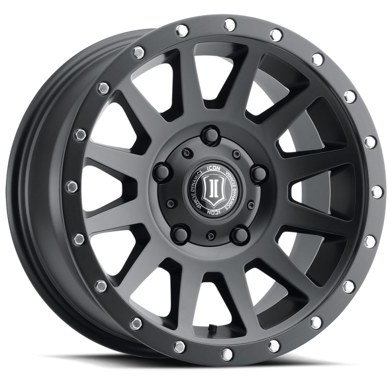 ICON Compression 17x8.5 5x150 25mm Offset 5.75in BS 110.1mm Bore Satin Black Wheel - eliteracefab.com