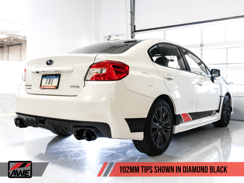 AWE Tuning Subaru WRX/STI VA/GV Sedan Track Edition Exhaust - Diamond Black Tips (102mm) - eliteracefab.com