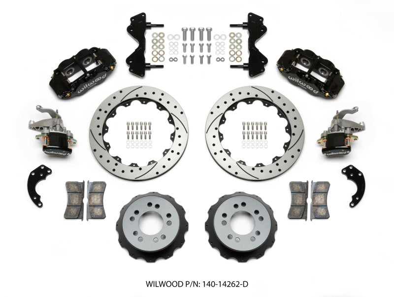 Wilwood Narrow Superlite 4R / MC4 Rear Kit 12.88 Drilled Currie Pro-Tour Unit Bearing Floater Wilwood