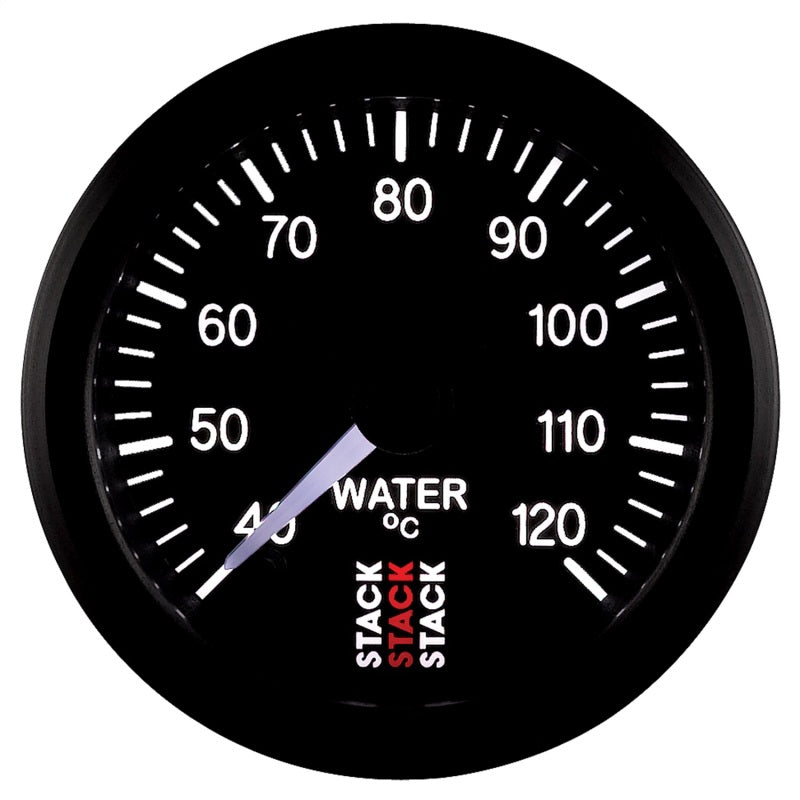 Autometer Stack 52mm 40-120 Deg C 1/8in NPTF Male Pro Stepper Motor Water Temp Gauge - Black ST3307