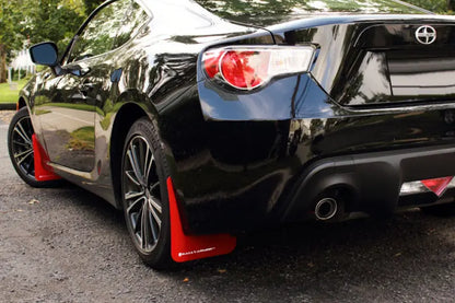 Rally Armor UR Mudflaps Red Urethane White Logo 2013-2021 BRZ - eliteracefab.com