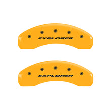 Load image into Gallery viewer, MGP 4 Caliper Covers Engraved Front &amp; Rear Explorer Yellow finish black ch MGP