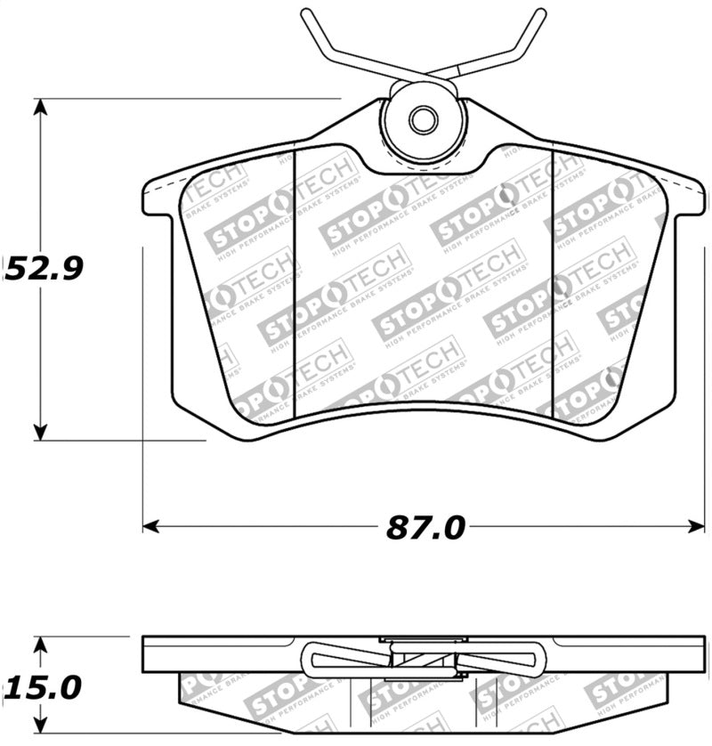 STOPTECH 02-08 AUDI A4 QUATTRO / 2/99-02 AUDI S4 / 93-10 VW GOLF GL/GLS PERFORMANCE REAR BRAKE PADS, 309.03400 - eliteracefab.com