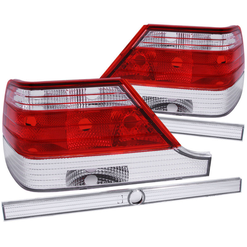 ANZO USA Mercedes Benz S Class W140 Taillights Red/Clear; 1995-1999 - eliteracefab.com
